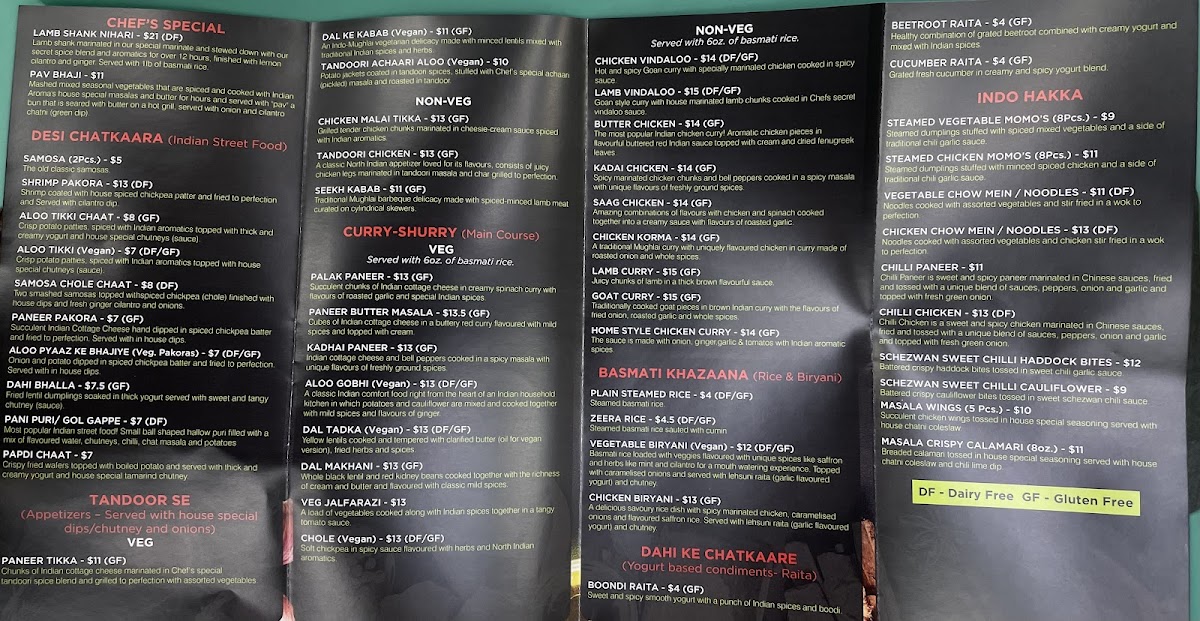 Menu The Indian Aroma Kitchen In St. Catharines-2